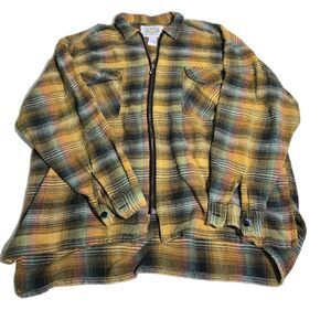 Alaska 19A59 Wilderness Gear Plaid Zip Jacket Large 100% Cotton